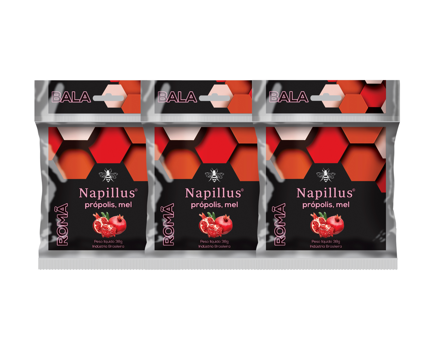 Napillus Pomegranate, Honey & Propolis Lozenges – 3 Pack (30 Lozenges Total)