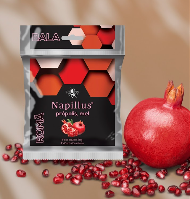 GOTAS DE ROMÃ DE NAPILLUS, MEL E PRÓPOLIS