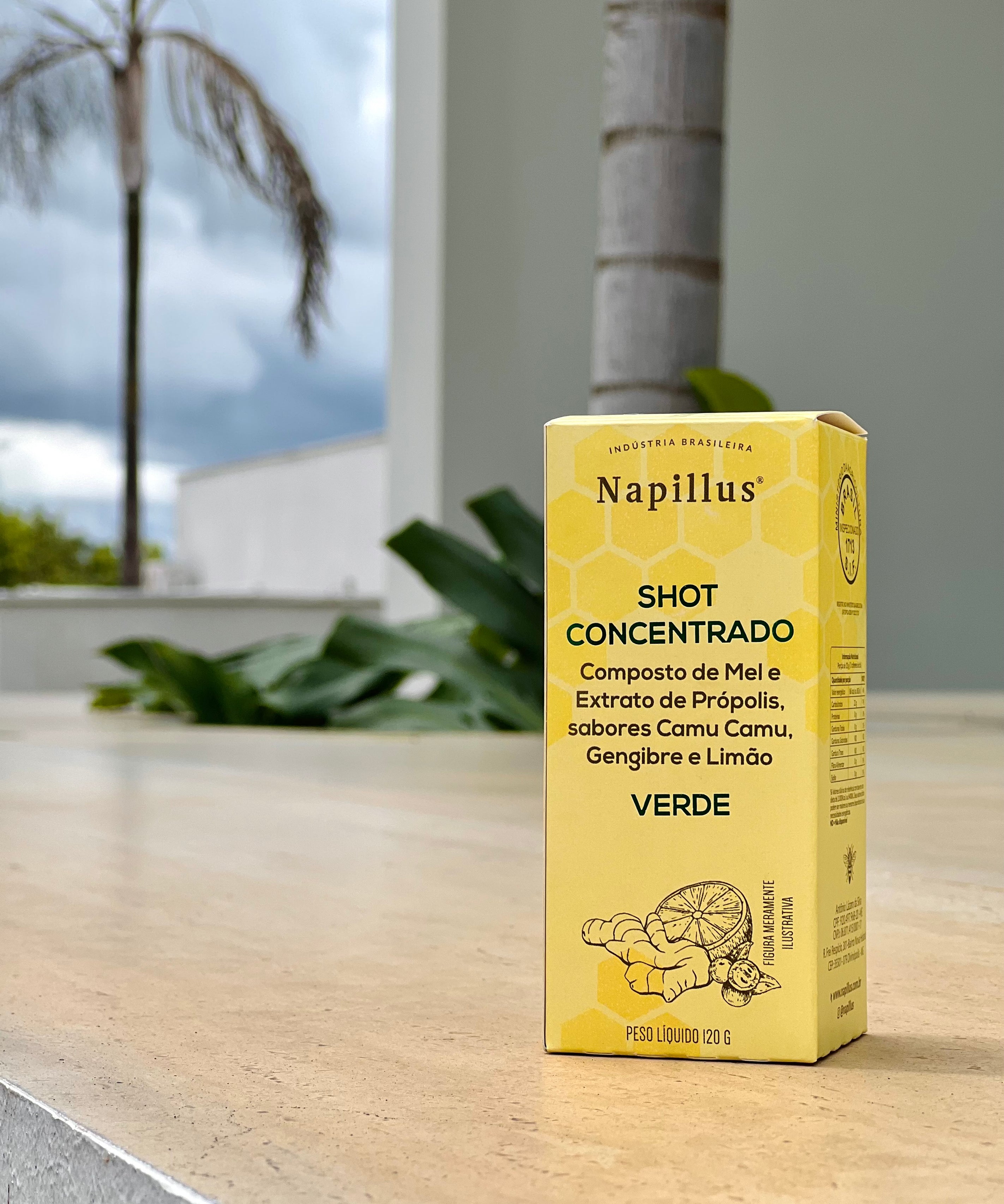 Concentrated Shot Composed of Honey and Green Propolis Extract, Camu Camu, Ginger and Lemon
