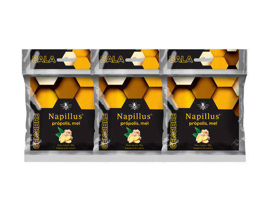 Packaging of Napillus products with a honeycomb design on a white background