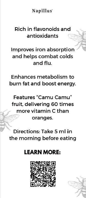 Concentrated Shot Composed of Honey and Green Propolis Extract, Camu Camu, Ginger and Lemon